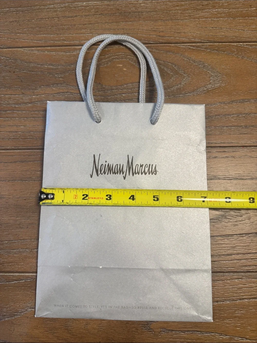 Neiman Marcus Light Gray Rope-Handle Gift Tote
